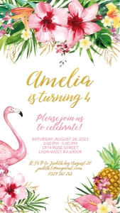 tropical flamingo - BD invitation 3 1080x1920: tropical flamingo - bd invitation 3