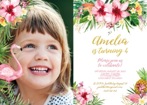 tropical flamingo - bd invitation 3 7x5 photo: tropical flamingo - bd invitation 3