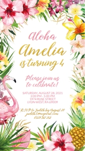 tropical flamingo - BD invitation 1 1080x1920: tropical flamingo - bd invitation 1