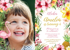 tropical flamingo - bd invitation 1 7x5 photo: tropical flamingo - bd invitation 1