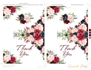 marsala navy - decors - 01 thank you card: marsala navy - decors