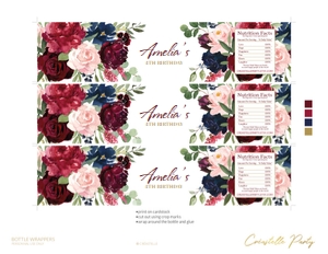 marsala navy - decors - 07 bottle wrap: marsala navy - decors