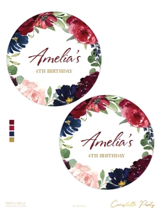 marsala navy - decors - 16 party circle: marsala navy - decors