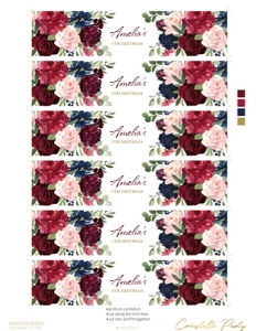 marsala navy - decors - 15 napkin: marsala navy - decors