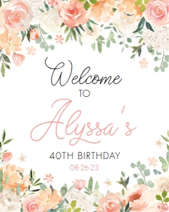 peach floral - signs 8x10: peach floral - signs