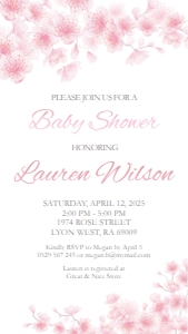 sakura pink - bbs invitation 1 1080x1920: sakura pink - bbs invitation