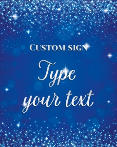 bokeh blue silver - sign custom 8x10: bokeh blue silver - signs