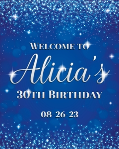 bokeh blue silver - signs 8x10: bokeh blue silver - signs