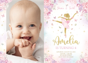 ballerina butterfly - bd invitation 2 7x5 photo: ballerina butterfly - bd invitation 2