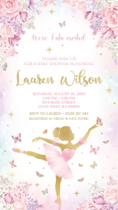 ballerina butterfly - bbs invitation 1 1080x1920: ballerina butterfly - bbs invitation 1