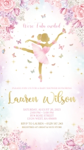 ballerina butterfly - bbs invitation 2 1080x1920: ballerina butterfly - bbs invitation 2