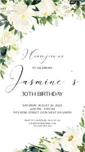 white floral - BD invitation 1 1080x1920: white floral - bbs invitation 2