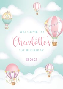 HotAirBalloon turquoise - welcome A1: HotAirBalloon turquoise - welcome