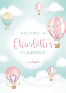 HotAirBalloon turquoise - welcome A2: HotAirBalloon turquoise - welcome