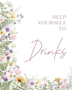 meadow delicate - sign 8x10 drinks: meadow delicate - signs