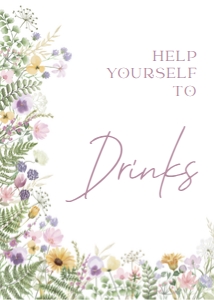 meadow delicate - sign 5x7 drinks: meadow delicate - signs