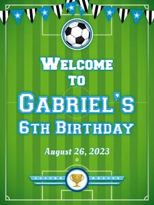 soccer blue - welcome 18x24: soccer blue - welcome
