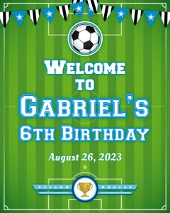 soccer blue - welcome 16x20: soccer blue - welcome