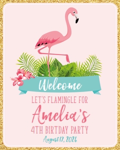 flamingo pink - sign 8x10 welcome: flamingo pink - sign