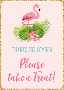 flamingo pink - sign 5x7 treat: flamingo pink - sign