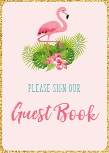 flamingo pink - sign 5x7 guest book: flamingo pink - sign