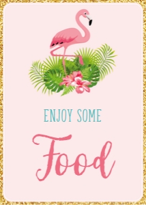 flamingo pink - sign 5x7 food: flamingo pink - sign