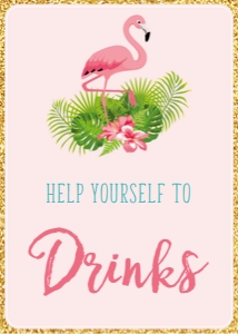 flamingo pink - sign 5x7 drinks: flamingo pink - sign
