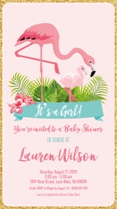 flamingo pink - bbs invitation 1 1080x1920: flamingo pink - bbs invitation