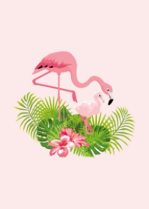 flamingo pink - invitation back 5x7: flamingo pink - bbs invitation