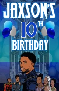 Editable Blue Black Panther Poster 11x17 design preview