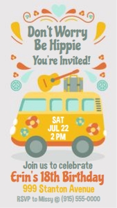 Don't Worry Be Hippie Evite: Don't Worry Be Hippie Evite