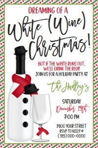Dreaming of a White (Wine) Christmas Print Invite: Dreaming of a White (Wine) Christmas Print Invite