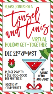 Tinsel & Tinis Evite: Tinsel & Tinis Virtual Evite