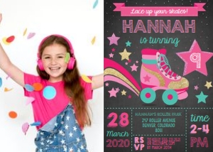 Rollerskating Party Photo Invitation: Rollerskating Party Photo Invitation