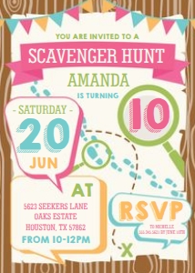 Scavenger Hunt Party Invitation: Scavenger Hunt Party Invitation