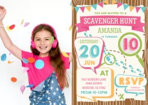Scavenger Hunt Party Photo Invitation: Scavenger Hunt Party Photo Invitation