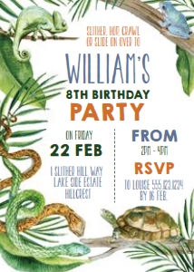 Reptile Party Invitation: Reptile Party Invitation