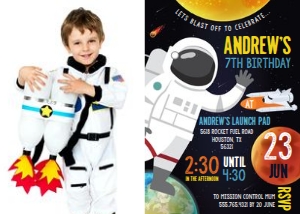 Astronaut Party Photo Invitation: Astronaut Party Photo Invitation