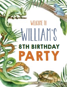 Reptile Party Welcome Sign: Reptile Party Welcome Sign