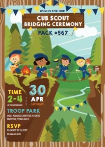 Cub Scout Bridging Ceremony Invitation Co-ed: Cub Scout Bridging Ceremony Invitation Co-ed