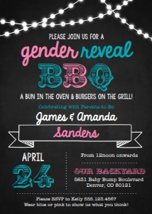 Chalkboard Gender Reveal Baby Shower Invitation: Chalkboard Gender Reveal Baby Shower Invitation