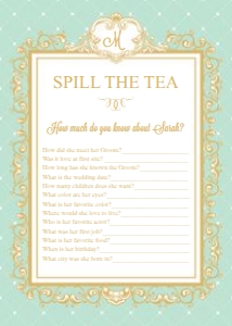 Princess High Tea Party Game - Spill The Tea: Princess High Tea Party Game - Spill The Tea