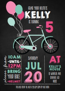 Vintage Girls Bicycle Invitation: Vintage Girls Bicycle Invitation