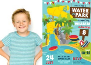 Waterpark Birthday Party Photo Invitation: Waterpark Birthday Party Photo Invitation