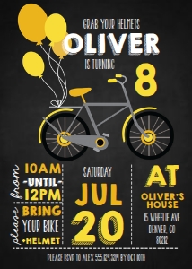 Vintage Bicycle Yellow Invitation: Vintage Bicycle Yellow Invitation