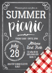 Picnic Invitation Red Gingham: Picnic Invitation Red Gingham