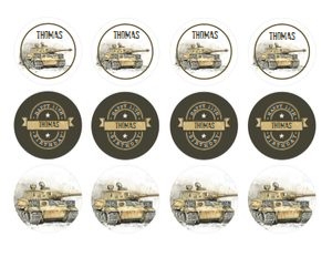 Army Party Cupcake Toppers: Army Party Cupcake Toppers