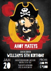 Pirate Chalkboard Party Invitation: Pirate Chalkboard Party Invitation