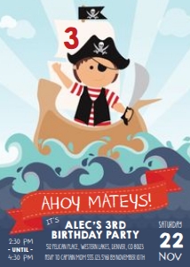 Cute Pirate Party Invitation: Cute Pirate Party Invitation