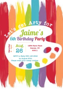 Art Party Invitation - Rainbow: Art Party Invitation - Rainbow